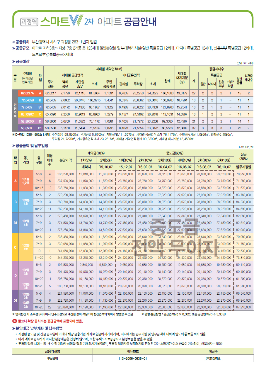 아파트공급안내문